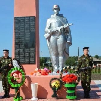 Общий вид памятника в селе Горскино, 2021 год